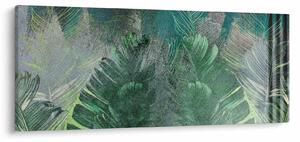 Slika - Betonska tekstura s lišćem (120x50 cm)