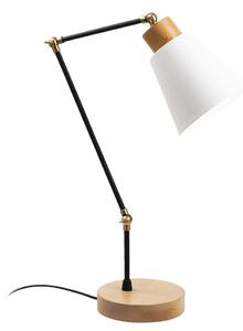 Opviq Stolna lampa MANAVGAT bijela, metal- drvo, promjer 14 cm, visina 52 cm, duljina kabla 200 cm, E27 40 W, Manavgat - N-598