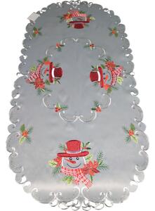 Božićni sivi štof s vezom snjegovića Širina: 40 cm | Duljina: 160 cm