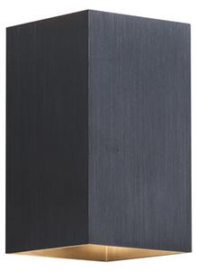 Moderna zidna svjetiljka boje metala kvadratna s 2 svjetla GU10 50mm - Sandy