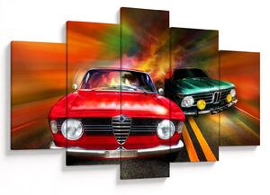 Slika - Retro trkaći automobili (150x105 cm)