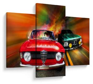 Slika - Retro trkaći automobili (90x60 cm)