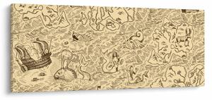 Slika - Stara karta, ilustracije (120x50 cm)