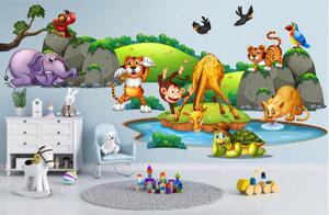 Prekrasna naljepnica u boji za dječju sobu - safari 80 x 160 cm