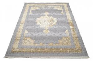 Ekskluzivni sivi tepih sa zlatnim orijentalnim uzorkom Širina: 140 cm | Duljina: 200 cm