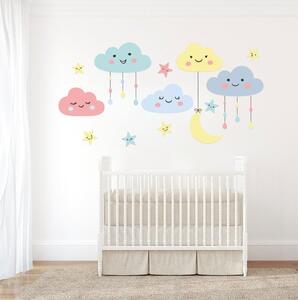 Zidna naljepnica za dječju sobu - oblaci 200 x 105 cm