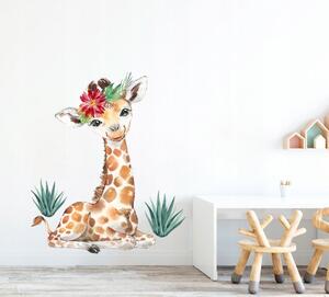 Ukrasna zidna naljepnica - slatka žirafa 100 x 70 cm