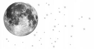 Ukrasna zidna naljepnica - mjesec sa zvijezdama 71 cm