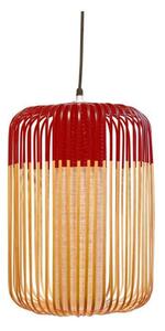 Viseće Svjetiljka Forestier, Bamboo, prigušiv, Crvena, Dnevna soba, Bambus, Boho