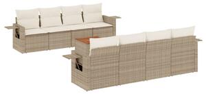 VidaXL 9-dijelni set vrtnih sofa s jastucima bež od poliratana