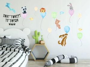 Vesela dječja zidna naljepnica Životinje na balonima 100 x 200 cm