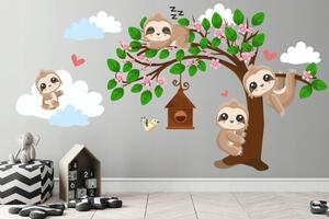 Nevjerojatna zidna naljepnica Sloths In Love 80 x 160 cm