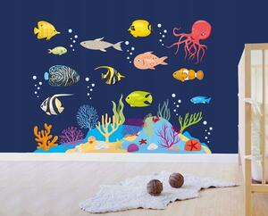 Zidne naljepnice s printom podvodnog svijeta, 100 cm x 75 cm