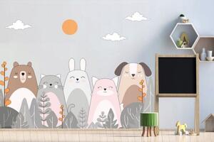 Zidna naljepnica s motivom slatkih životinja 60 x 120 cm