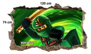 Prekrasna dječja zidna naljepnica Ninja Go Warrior 77 x 47 cm