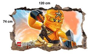 Jedinstvena zidna naljepnica nalik posteru za dječju sobu s Ninja Go likom 120 x 74 cm