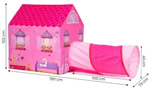 Šator u dizajnu prekrasne ružičaste kuće s tunelom