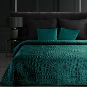 Dizajnerski prekrivač SALVIA made of soft turquoise velvet Širina: 280 cm | Duljina: 260 cm