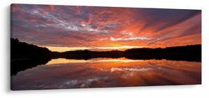 Slika - Zalazak sunca nad jezerom (120x50 cm)