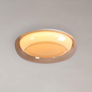 Searchlight LED stropna svjetiljka Jude Flush, jantar, Ø 40 cm, CCT, prigušiva, Smeđa / hrđa, Dnevni boravak/blagovaonica, Metal