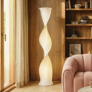 Lucande LED podna lampa Novelle, bijela, CCT, visina 137 cm, Ø 29 prigušiva, Bijela, Dnevni boravak/blagovaonica, Plastika