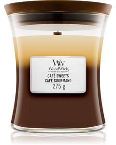 Woodwick Trilogy Café Sweets mirisna svijeća s drvenim fitiljem 275 g
