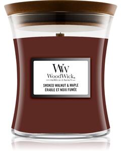 Woodwick Smoked Walnut & Maple mirisna svijeća s drvenim fitiljem 85 g