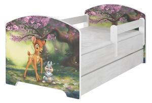 Dječji krevet s ogradicom - Bambi - dekor norveški bor Oskar bed 160x80 cm krevet bez prostora za skladištenje