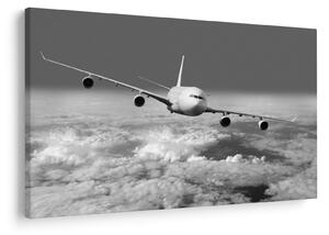 Slika - Avion u oblacima, crno-bijeli (90x60 cm)