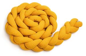 Pletenica mantinel 360 cm - senf s točkicama Mustard dots bed snake