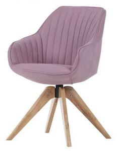 Blagovaonska stolica FLOWER-roza/hrast noge