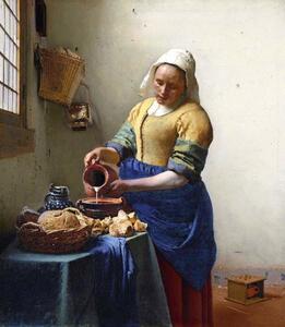 Jan (1632-75) Vermeer - Reprodukcija umjetnosti The Milkmaid, c.1658-60, (35 x 40 cm)