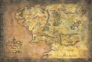 Poster The Lord of the Rings - Map of the Middle Earth, (91.5 x 61 cm)