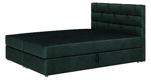 Zondo Bračni krevet Boxspring 140x200 cm Waller (s podnicom i madracem) (tamno zelena). 1007713
