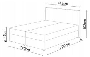 Zondo Bračni krevet Boxspring 140x200 cm Waller (s podnicom i madracem) (smeđa). 1007721