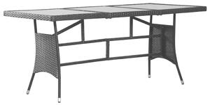 VidaXL Vrtni stol crni 170 x 80 x 74 cm od poliratana