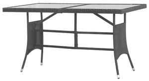 VidaXL Vrtni stol crni 140 x 80 x 74 cm poli ratan