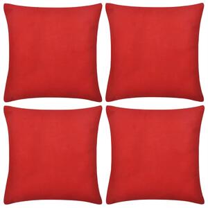 VidaXL 130918 4 Red Cushion Covers Cotton 80 x 80 cm