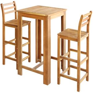 VidaXL Barski stol i stolice set 3 komada od masivnog drva akacije