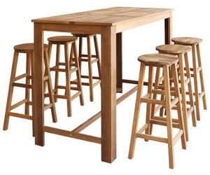 VidaXL 7-dijelni set barskih stolaca i stola od masivnog bagremovog drva