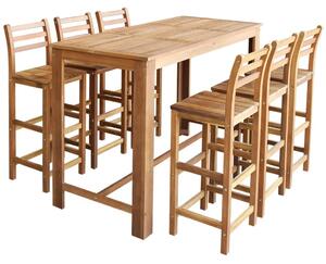 VidaXL Barski stol i stolice set 7 komada od masivnog drva akacije