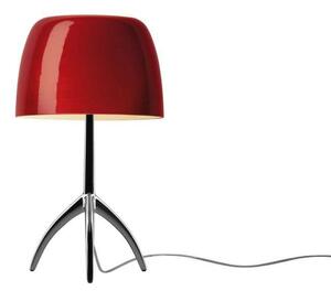 Lumiere Piccola stolna lampa, krom/crvena, 35 cm - Foscarini