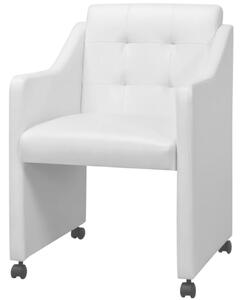 VidaXL Blagovaonske stolice od umjetne kože 4 kom bijele