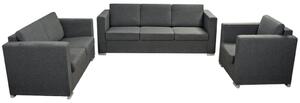 VidaXL Trodijelni set sofa od tkanina tamnosivi