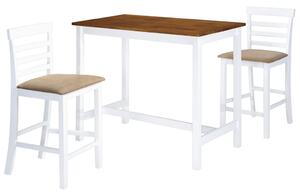 VidaXL 3-dijelni barski set stola i stolica od masivnog drva smeđe-bijeli