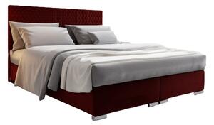 Zondo Bračni krevet 140 cm Harlan (crvena) (s podnicom, madracem i prostorom za odlaganje). 1026018