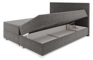 Zondo Bračni krevet 140 cm Harlan (siva) (s podnicom, madracem i prostorom za odlaganje). 1026022
