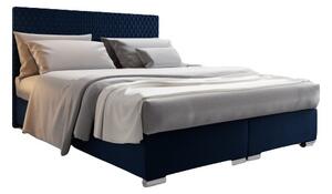 Zondo Bračni krevet 140 cm Harlan (plava) (s podnicom, madracem i prostorom za odlaganje). 1026021