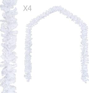 VidaXL Božićne girlande 4 kom bijele 270 cm PVC