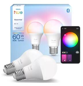 PHILIPS HUE pametna LED žarulja ESSENTIAL and Color Ambiance 806 A60 E27 (2 kom) 8720169392243